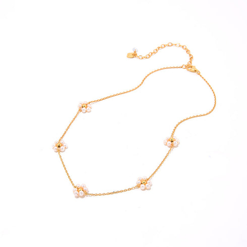 Daisy Delight Pearl Necklace - Zafari Studio Jewelry